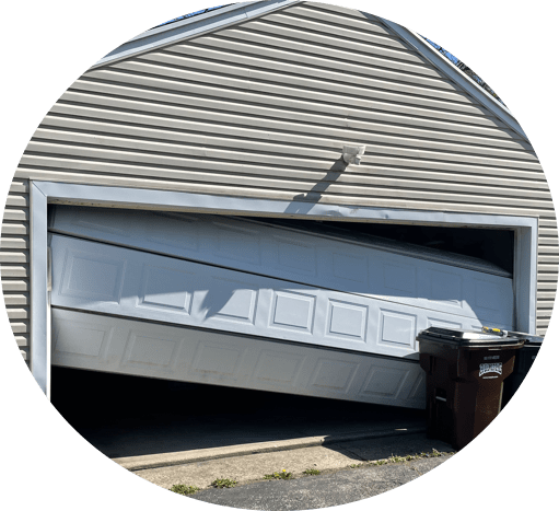 garage door out of track