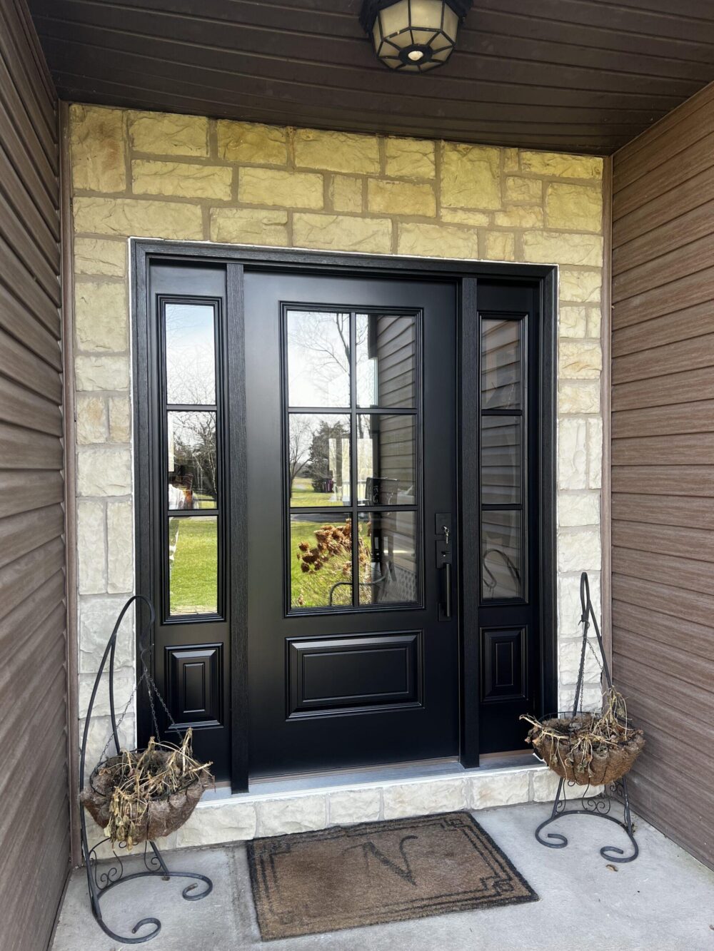Black modern entry doors